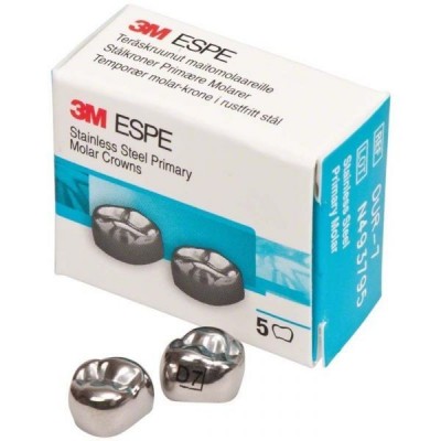 3M™ Stainless Steel First Primary Molar Crown Refills Lower Left D-LL-6
