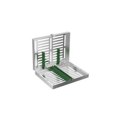 S.S. Tray for 5 Instruments, Green