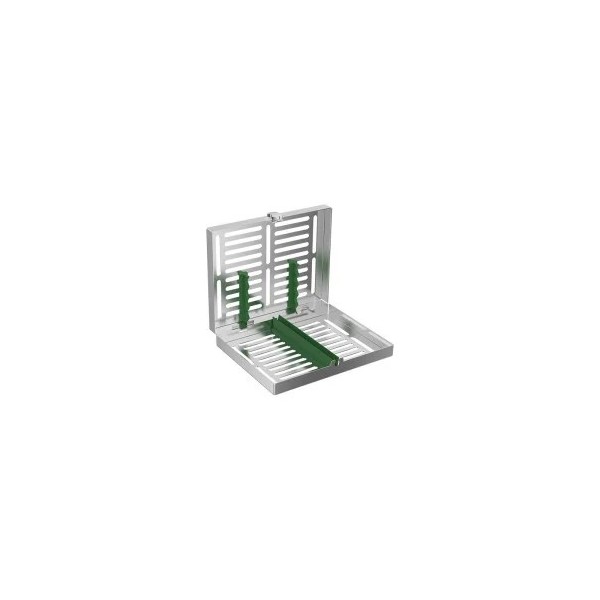 S.S. Tray for 5 Instruments, Green