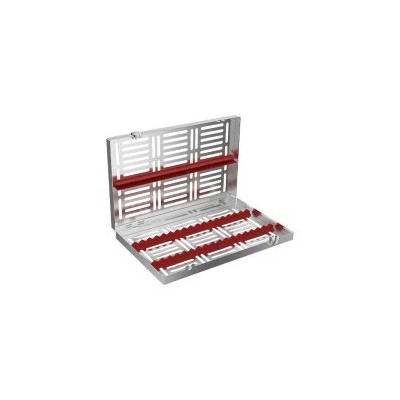 Locking Tray Cassette for 20 Instrument, Red (288x182x34 mm)