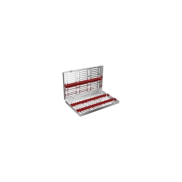 Locking Tray Cassette for 20 Instrument, Red (288x182x34 mm)