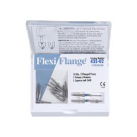 Flexi-Flange Posts Titanium Size 2 Parallel Sided Blue 10/Pk