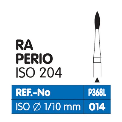 Perio Diamond Burs RA, Pointed Football 368L, Medium Grit, FG-014