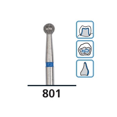 Round Diamond Burs G801, Coarse Grit, FG-012