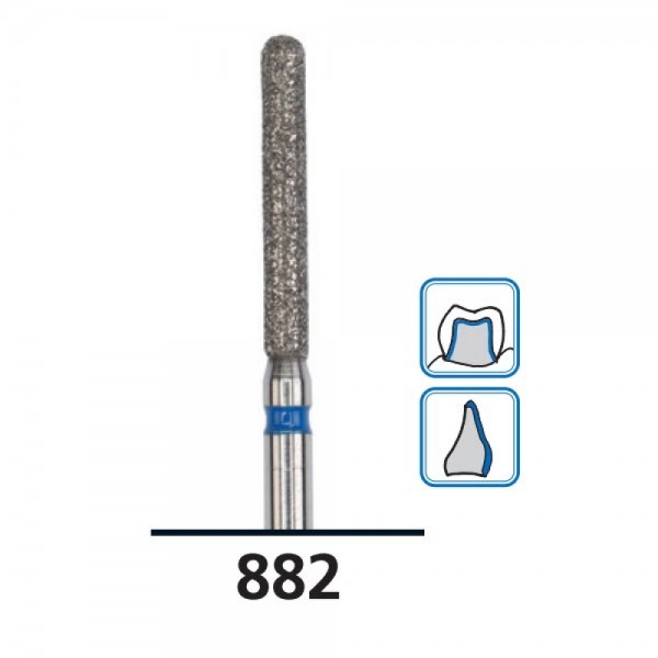 Round-End Cylinder Long Diamond Burs G882, Coarse Grit, FG-010