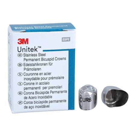 3M Unitek Stainless Steel Crowns Size 6 1st Perm URB Replacement Crowns 5/Bx