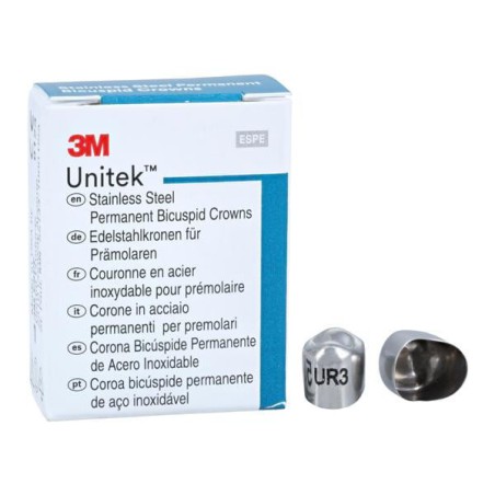 3M Unitek Stainless Steel Crowns Size 3 1st Perm URB Replacement Crowns 5/Bx