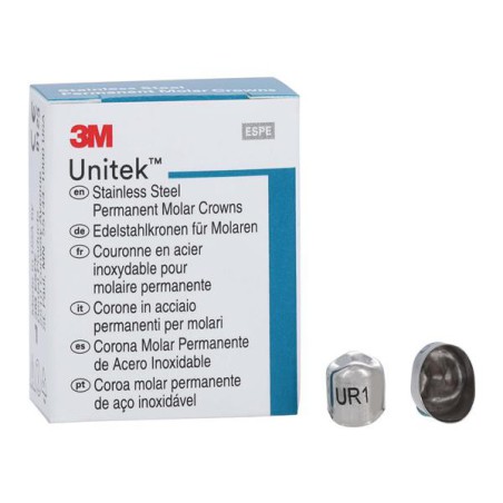 3M Unitek Stainless Steel Crowns Size 1 1st Perm URB Replacement Crowns 5/Bx