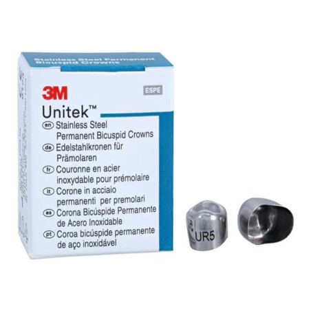 3M Unitek Stainless Steel Crowns Size 5 1st Perm URB Replacement Crowns 5/Bx