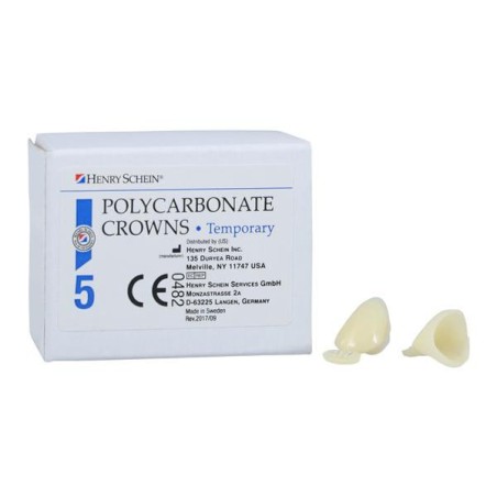 Polycarbonate Replacement Crowns Size 39 Left Cuspid Upper & Lower Refill 5/Bx