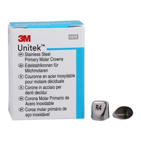 3M Unitek Stainless Steel Crowns Size 4UR Prim Ant Upr Rght Cntrl Refill 5/Bx