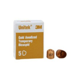 3M Unitek Gold Anodized Crowns Size 4 1st ULB Replacement Crowns 5/Bx