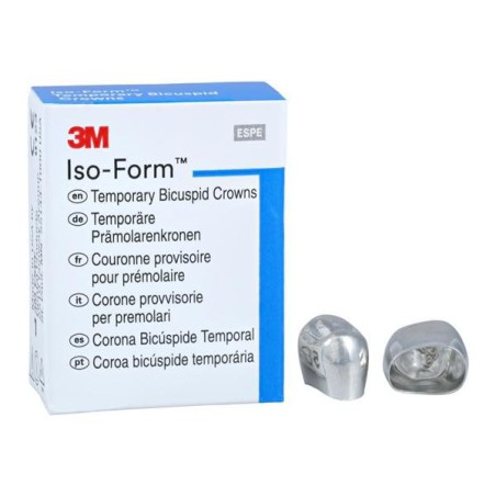 3M Iso-Form Temporary Metal Crowns Size U59 2nd UL Bic Replacement Crowns 5/Bx