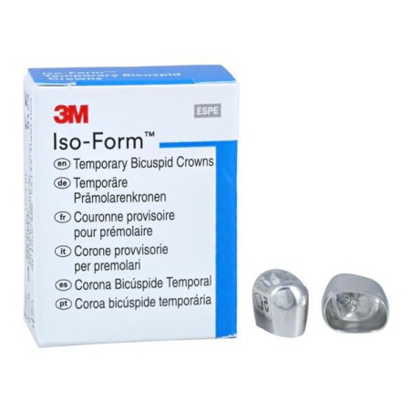 3M Iso-Form Temporary Metal Crowns Size U56 2nd UR Bic Replacement Crowns 5/Bx