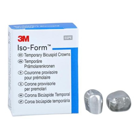 3M Iso-Form Temporary Metal Crowns Size U58 2nd UR Bic Replacement Crowns 5/Bx