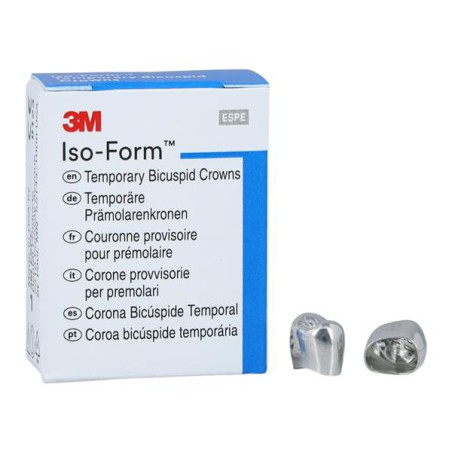 3M Iso-Form Temporary Metal Crowns Size U51 2nd UL Bic Replacement Crowns 5/Bx