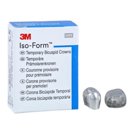 3M Iso-Form Temporary Metal Crowns Size U57 2nd UL Bic Replacement Crowns 5/Bx