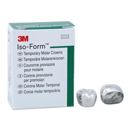 3M Iso-Form Temporary Metal Crowns Size U73 2nd UL Mol Replacement Crowns 5/Bx