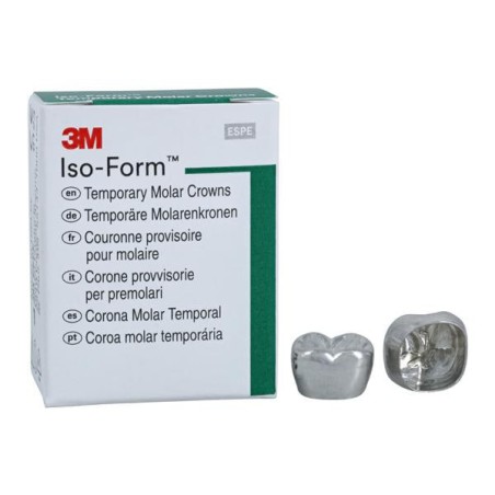 3M Iso-Form Temporary Metal Crowns Size L72 2nd LRM Replacement Crowns 5/Bx