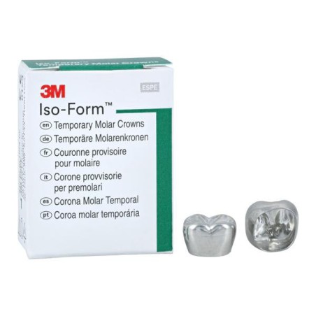 3M Iso-Form Temporary Metal Crowns Size L74 2nd LRM Replacement Crowns 5/Bx