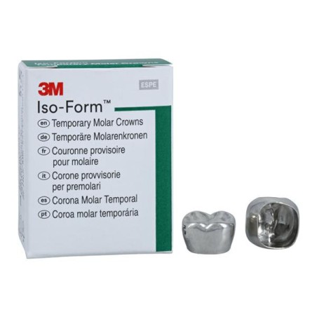 3M Iso-Form Temporary Metal Crowns Size L75 2nd LLM Replacement Crowns 5/Bx