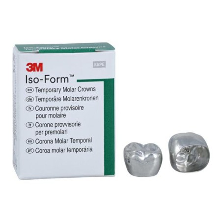 3M Iso-Form Temporary Metal Crowns Size U67 1st ULM Replacement Crowns 5/Bx