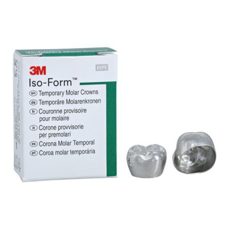 3M Iso-Form Temporary Metal Crowns Size U68 1st URM Replacement Crowns 5/Bx