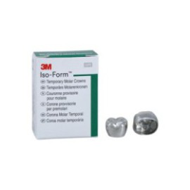 3M Iso-Form Temporary Metal Crowns Size U60 1st URM Replacement Crowns 5/Bx