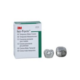 3M Iso-Form Temporary Metal Crowns Size U65 1st ULM Replacement Crowns 5/Bx