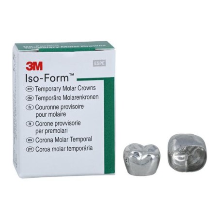 3M Iso-Form Temporary Metal Crowns Size U65 1st ULM Replacement Crowns 5/Bx