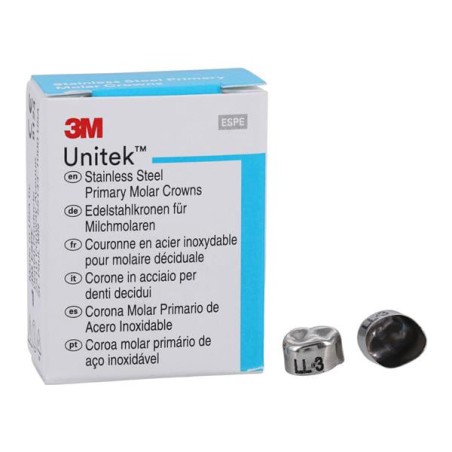 3M Unitek Stainless Steel Crowns Size 3 1st Pri LLM Replacement 5/Bx