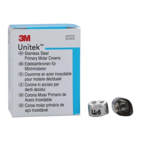 3M Unitek Stainless Steel Crowns Size 5 1st Pri LLM Replacement Crowns 5/Bx