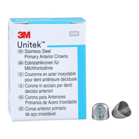 3M Unitek SS Crowns Size 2U Prim Ant Upr Cspd Replacement Crowns 5/Bx