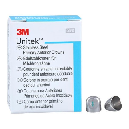 3M Unitek SS Crowns Size 1U Prim Ant Upr Cspd Replacement Crowns 5/Bx