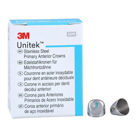 3M Unitek Stainless Steel Crowns Size 3U Prim Ant Upr Cspd Replacement 5/Bx