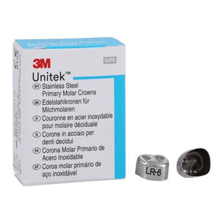 3M Unitek Stainless Steel Crowns Size 6 1st Pri LRM Replacement Crowns 5/Bx