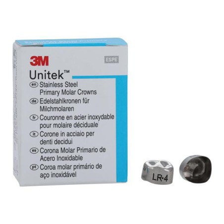 3M Unitek Stainless Steel Crowns Size 4 1st Pri LRM Replacement Crowns 5/Bx