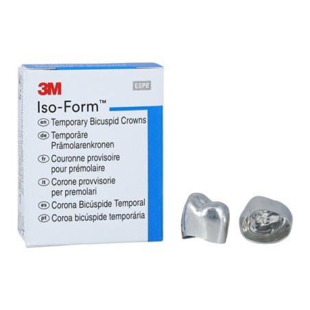 3M Iso-Form Temporary Metal Crowns Size U49 1st ULB Replacement Crowns 5/Bx