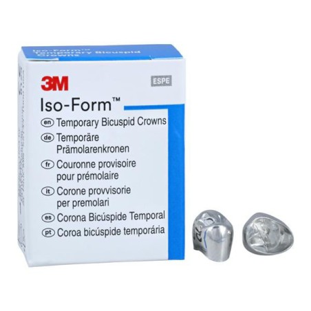 3M Iso-Form Temporary Metal Crowns Size U45 1st ULB Replacement Crowns 5/Bx