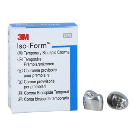 3M Iso-Form Temporary Metal Crowns Size U44 1st URB Replacement Crowns 5/Bx