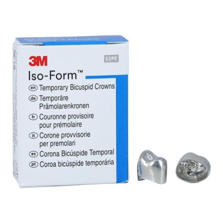 3M Iso-Form Temporary Metal Crowns Size U43 1st ULB Replacement Crowns 5/Bx