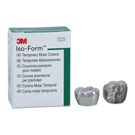 3M Iso-Form Temporary Metal Crowns Size L68 1st LRM Replacement Crowns 5/Bx