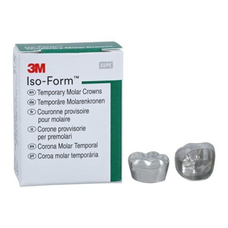 3M Iso-Form Temporary Metal Crowns Size L62 1st LRM Replacement Crowns 5/Bx