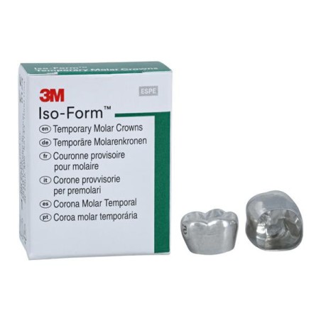 3M Iso-Form Temporary Metal Crowns Size L64 1st LRM Replacement Crowns 5/Bx