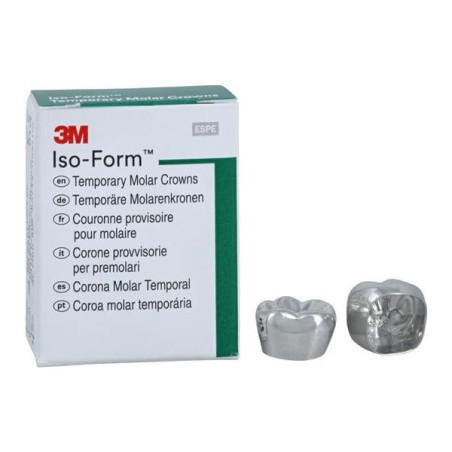 3M Iso-Form Temporary Metal Crowns Size L63 1st LLM Replacement Crowns 5/Bx