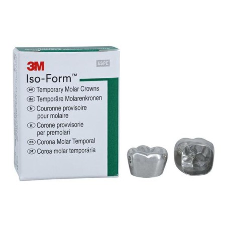 3M Iso-Form Temporary Metal Crowns Size L65 1st LLM Replacement Crowns 5/Bx