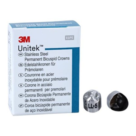 3M Unitek Stainless Steel Crowns Size 5 1st Perm LLB Replacement Crowns 5/Bx