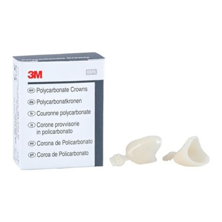 3M Polycarbonate Crowns Size 303 Lft Cspd Upr&Lwr Replacement Crowns 5/Bx