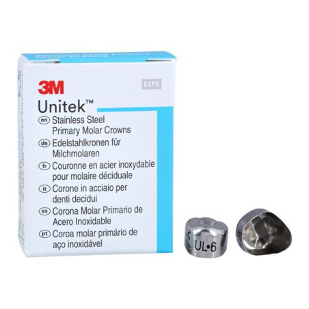 3M Unitek Stainless Steel Crowns Size 6 1st Pri ULM Replacement Crowns 5/Bx