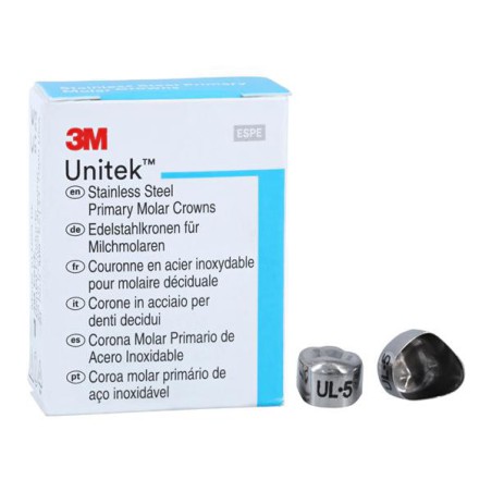 3M Unitek Stainless Steel Crowns Size 5 1st Pri ULM Replacement Crowns 5/Bx